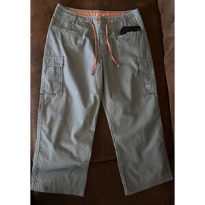 NWT Mountain Hardware Sz 6 Straight Leg Army Green Orange Drawstring Pkts Crop